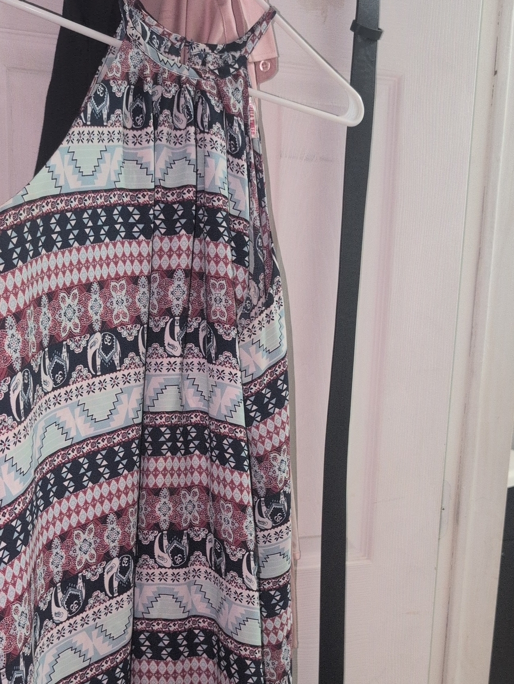 Stella Tweed Navy, Dusty Pink & Mint Printed Dress